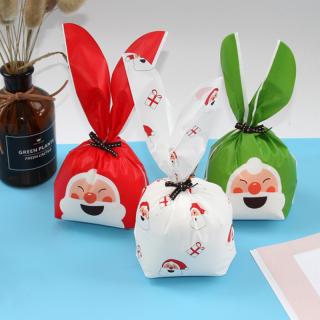 10pcs Merry Christmas Santa Claus Packing Bag Rabbit Ear Sweets Party_1